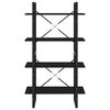 vidaXL 4-Tier Book Cabinet Black 80x30x140 cm Engineered Wood