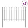 vidaXL Garden Fence BOXTEL 7 pcs 11.9 x 1.2 m Powder-coated Steel Grey