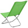 vidaXL Folding Beach Chairs 2 pcs Green Fabric