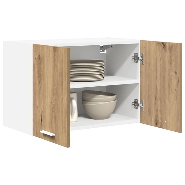 vidaXL Hanging Cabinet 2 pcs Artisan Oak and White 60 x 31 x 40 cm