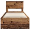 vidaXL Bed Frame with Headboard Old Wood 90 x 190 cm Solid Pine Wood