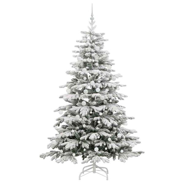 vidaXL Artificial Hinged Christmas Tree White 210 cm PE and PVC