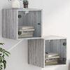 vidaXL Bedside Cabinets with Glass Doors 2 pcs Grey Sonoma 35x37x35 cm