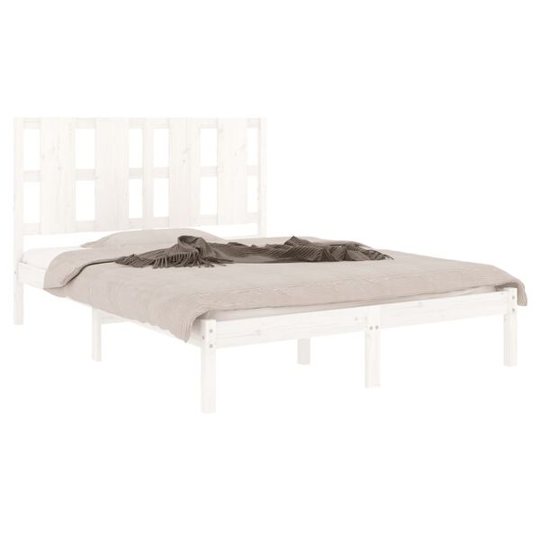 vidaXL Bed Frame without Mattress White 120x200 cm Solid Wood Pine
