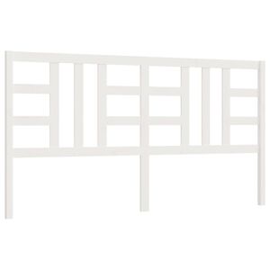 vidaXL Bed Headboard White 206x4x100 cm Solid Wood Pine