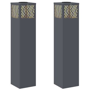 vidaXL Solar LED Pathway Light 2 pcs Warm White 18 x 18 x 80 cm