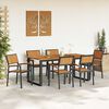 vidaXL Garden Dining Set 7 pcs Black Solid Acacia Wood
