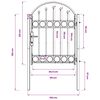 vidaXL Fence Gate Assen with Arched Top Steel 102x125 cm Black