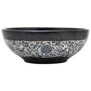 vidaXL Countertop Basin Black and Blue Round &Phi;41x14 cm Ceramic