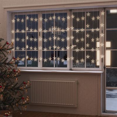 vidaXL LED Star Curtain Fairy Lights 500 LED Warm White 8 Function