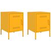 vidaXL Bedside Cabinets 2 pcs Mustard Yellow 36x39x50.5 cm Steel