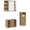 vidaXL 3 Piece Bathroom Furniture Set Artisan Oak Engineered Wood