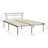 vidaXL Bed Frame without Mattress Grey Metal 140x200cm