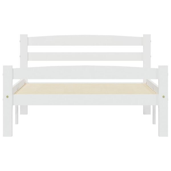vidaXL Bed Frame without Mattress White Solid Pinewood 100x200 cm
