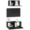 vidaXL TV Cabinet Set Wall-mounted 2 pcs Black Oak Engineered Wood