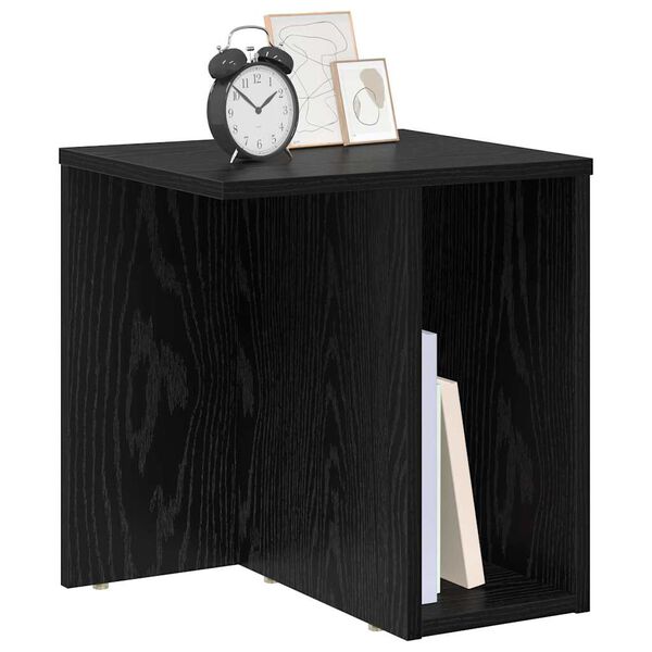 vidaXL End Table Black Oak 37 x 32 x 40 cm Engineered Wood