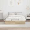 vidaXL Ottoman Bed Frame Sonoma Oak 193 x 140 x 25 cm Engineered Wood