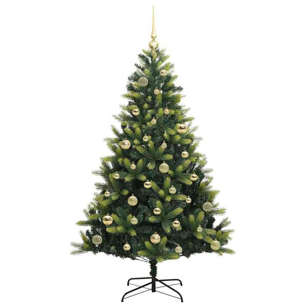 vidaXL Artificial Hinged Christmas Tree 150 LEDs Green 150 cm