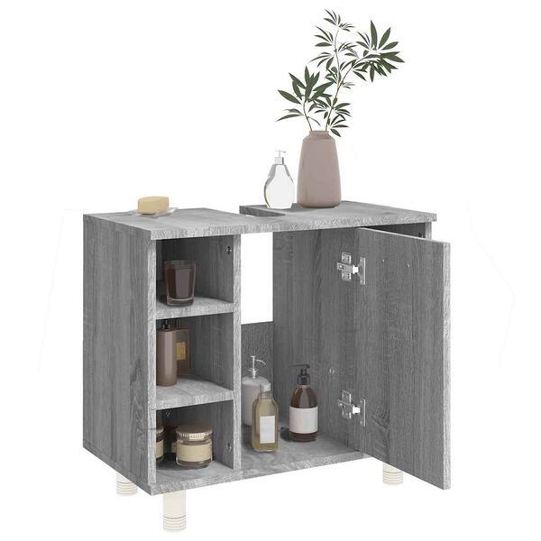 vidaXL Bathroom Cabinet Grey Sonoma 60x32x53.5 cm Engineered Wood