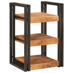 vidaXL Bedside Table Brown and Black 38 x 33 x 58 cm Solid Mango Wood