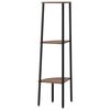 vidaXL 3-Tier Corner Shelf Dark Brown and Black 45.5x31.5x120 cm