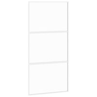 vidaXL Sliding Door White 102.5x205 cm Tempered Glass and Aluminium