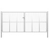 vidaXL Garden Gate Galvanised Steel 400x200 cm Silver
