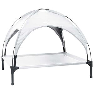 vidaXL Dog Bed 104 x 86 x 84.5 cm Steel Silver Grey