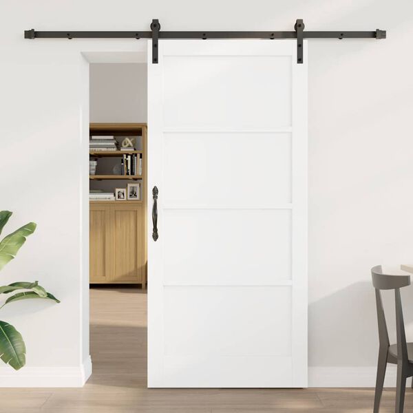vidaXL Sliding Door White 93 x 202 cm Solid Pine Wood