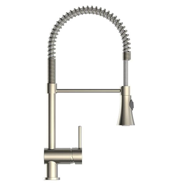SCH&Uuml;TTE Sink Mixer with Spiral Spring CORNWALL Low Pressure Stainless Steel Look