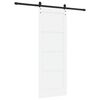 vidaXL Sliding Door White and Black 73.5 x 198.5 cm Solid Pine Wood