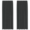 vidaXL Voile Curtains with Rod Pockets 2 pcs Black