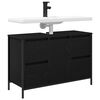 vidaXL Basin Cabinet with Drawers Black Oak 90x34.5x60 cm