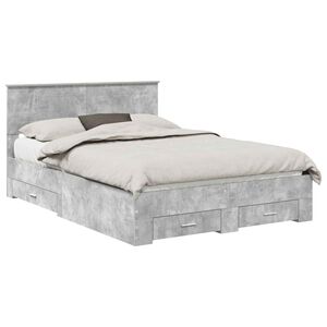vidaXL Bed Frame Concrete Grey 160 x 200 cm Engineered Wood