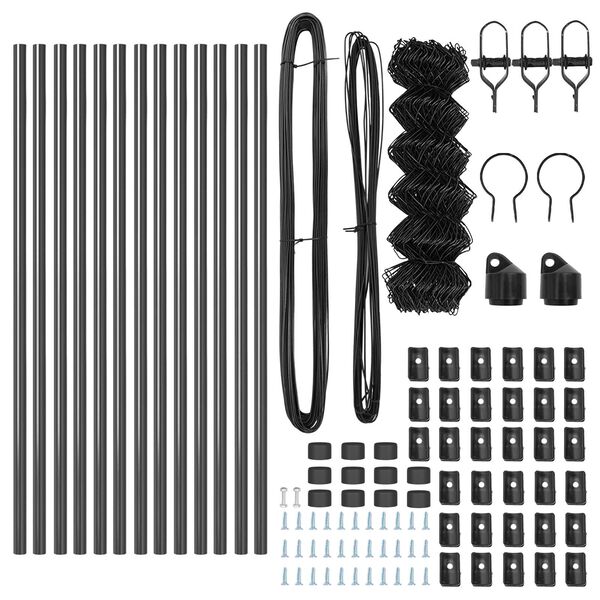 vidaXL Fence Post Grey 25 x 0.8 m (40 x 40 mm mesh) Steel and PVC