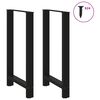 vidaXL Bar Table Legs Black 2 pcs 60x(100-101) cm Steel