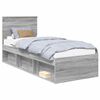 vidaXL Bed Frame Grey Sonoma 75 x 190 cm Solid Pine Wood