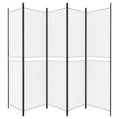 vidaXL 5-Panel Room Divider White 250x200 cm Fabric