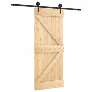 vidaXL Sliding Door 85 x 210 cm Solid Pine Wood (Untreated)