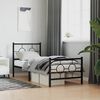 vidaXL Metal Bed Frame without Mattress with Footboard Black 80x200cm