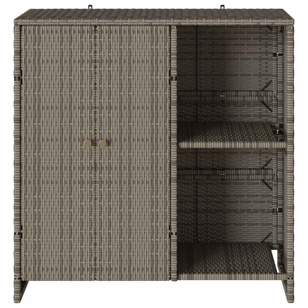 vidaXL Storage Cabinet with Storage Grey 100 x 36 x 102 cm Rattan