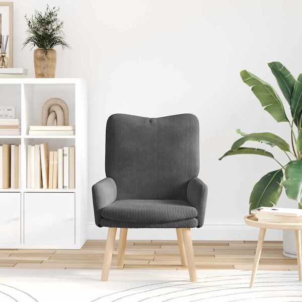 vidaXL Armchair Dark Grey 63 x 67 x 94 cm Sherpa Fabric