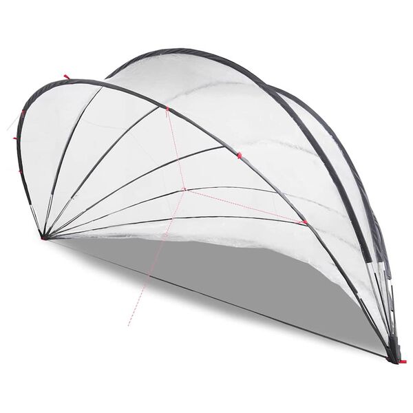 vidaXL Pool Dome Folding Manual Transparent 592 x 590 x 275 cm PVC