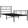 vidaXL Metal Bed Frame without Mattress with Footboard Black 80x200cm