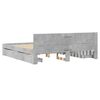 vidaXL Bed Frame with Headboard without Mattress Concrete Grey 180x200 cm Super King