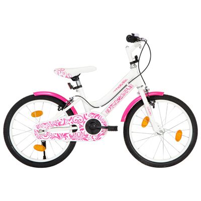 vidaXL Kids Bike 18 inch Pink and White