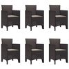vidaXL Garden Dining Set 7 pcs Brown Polt rattan