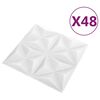vidaXL 3D Wall Panels 48 pcs 50x50 cm Origami White 12 m&sup2;