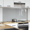 vidaXL Kitchen Backsplash 2 pcs Light Grey 70 x 60 cm Tempered Glass