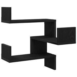 vidaXL Wall Shelf Black Oak 40 x 40 x 49.5 cm Engineered Wood